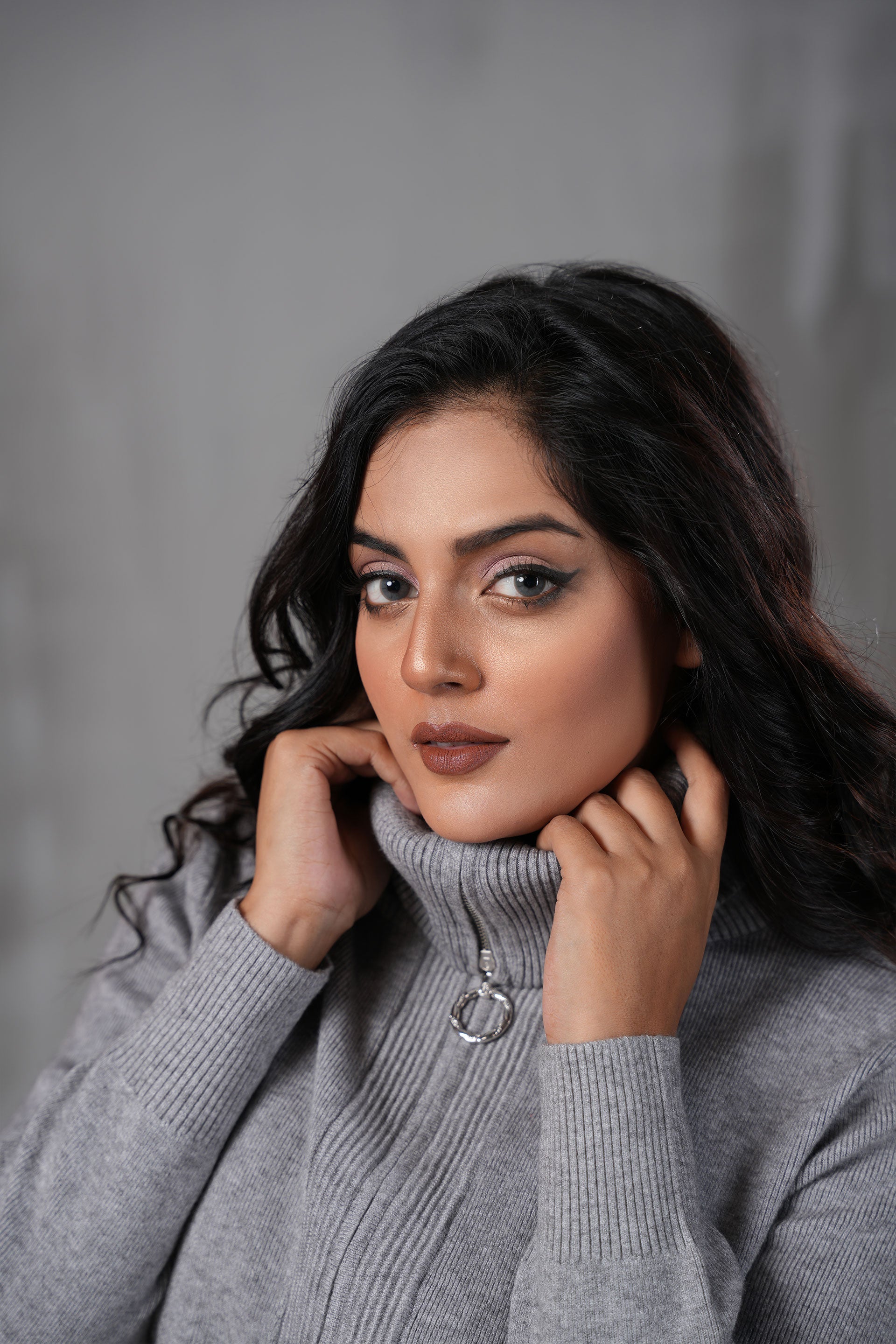 Double Zipper Turtle Neck Knitwear