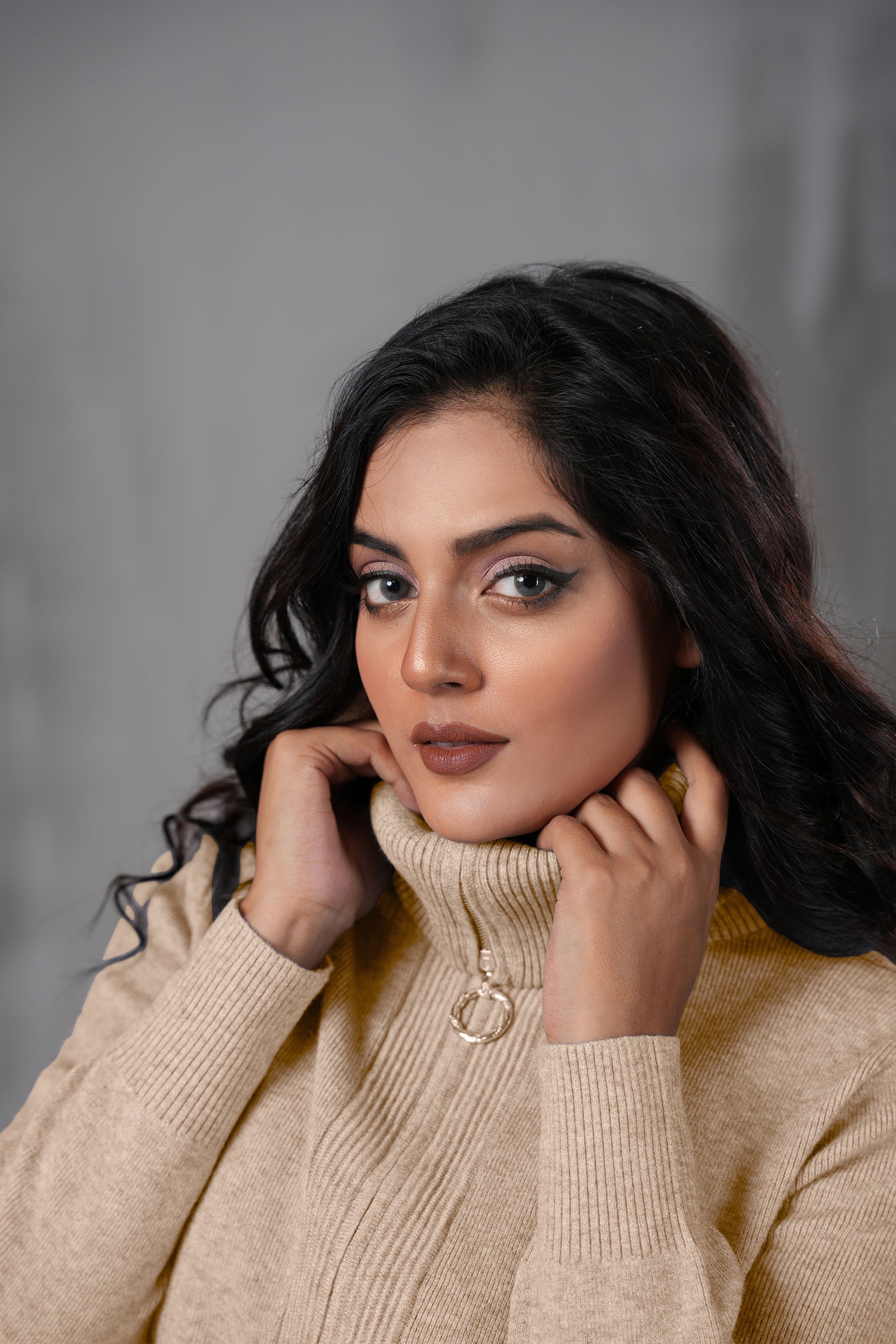 Double Zipper Turtle Neck Knitwear