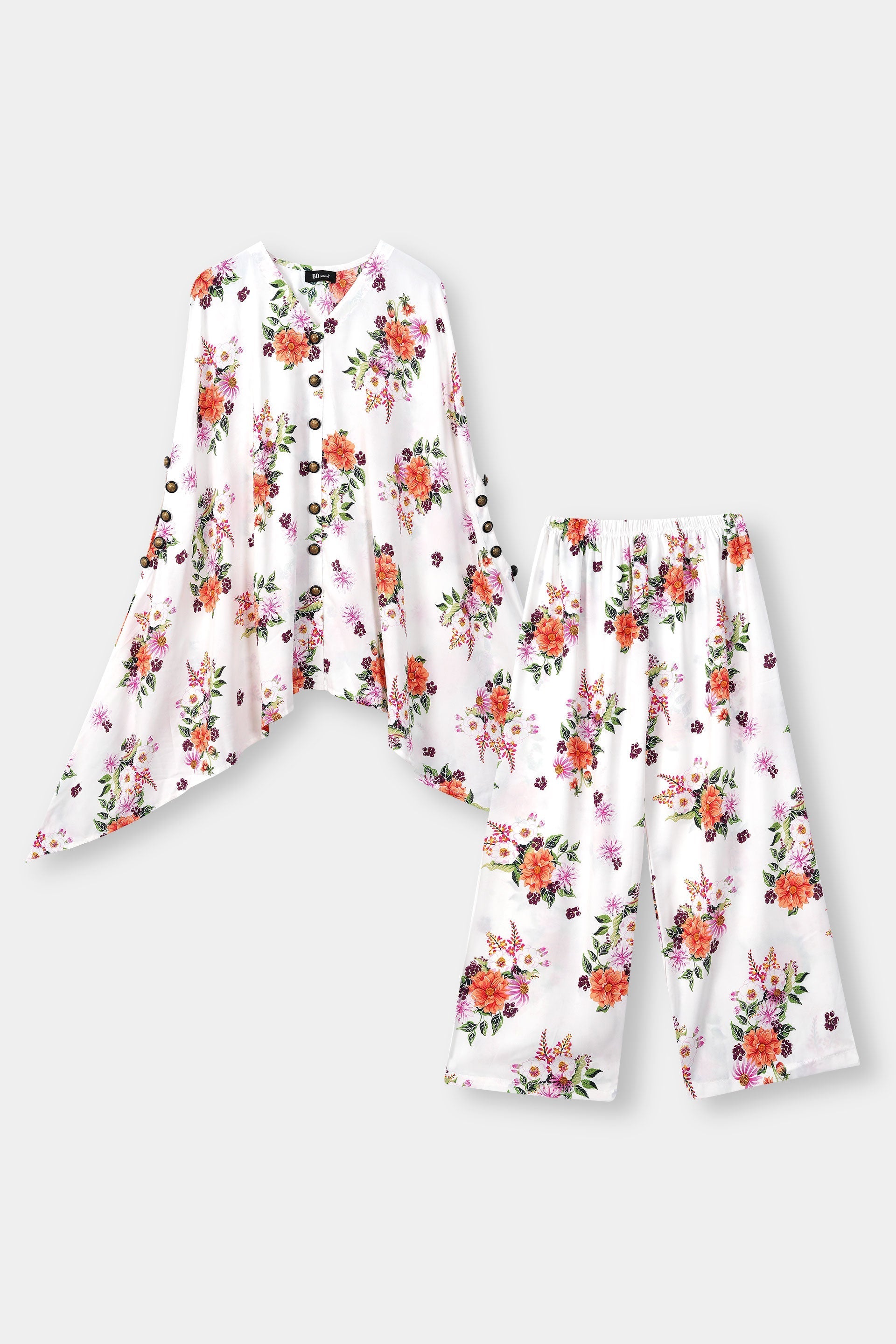 White Kaftan Palazzo Set | Stylish Kaftan Palazzo Set | Cherry Chics